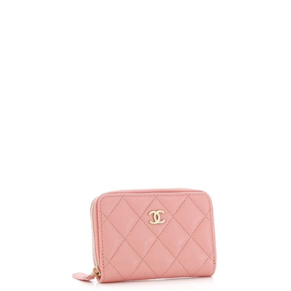 Chanel CC Zip Coin Purse Quilted Caviar Small Pink - Picture 2 of 6